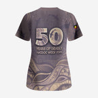 Personalised NAIDOC Week 2026 Scrub Top Shark Pattern Coastal Style