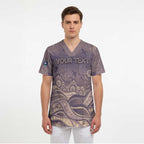 Personalised NAIDOC Week 2026 Scrub Top Shark Pattern Coastal Style