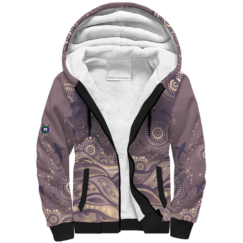 Personalised NAIDOC Week 2026 Sherpa Hoodie Shark Pattern Coastal Style