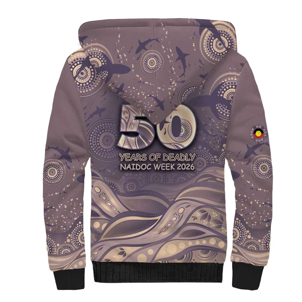 Personalised NAIDOC Week 2026 Sherpa Hoodie Shark Pattern Coastal Style