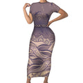 Personalised NAIDOC Week 2026 Short Sleeve Bodycon Dress Shark Pattern Coastal Style