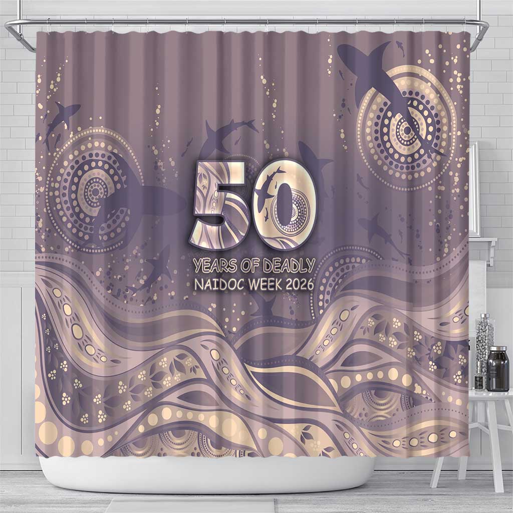 NAIDOC Week 2026 Shower Curtain Shark Pattern Coastal Style