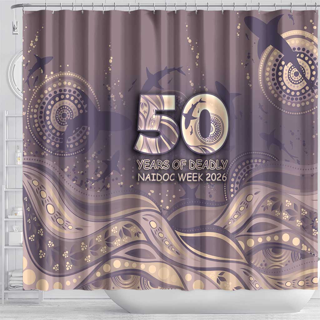 NAIDOC Week 2026 Shower Curtain Shark Pattern Coastal Style