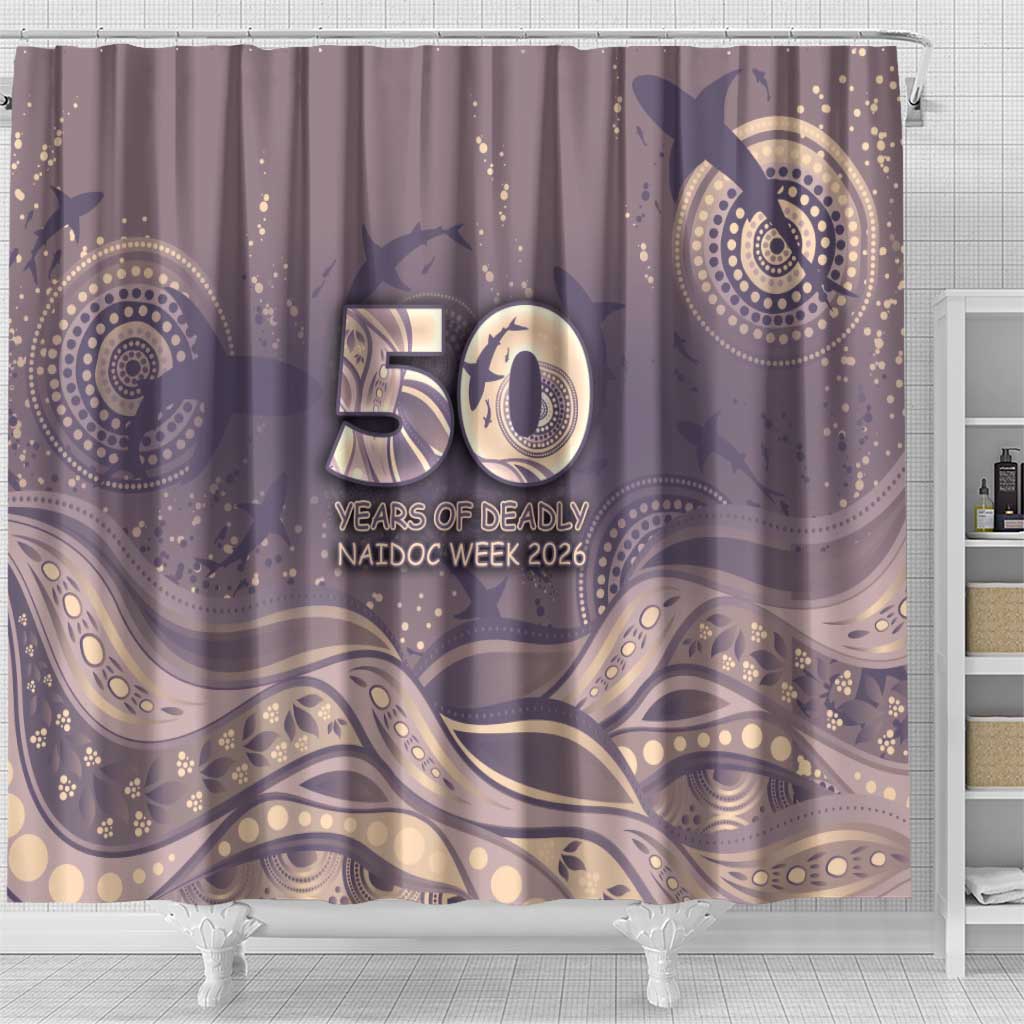 NAIDOC Week 2026 Shower Curtain Shark Pattern Coastal Style