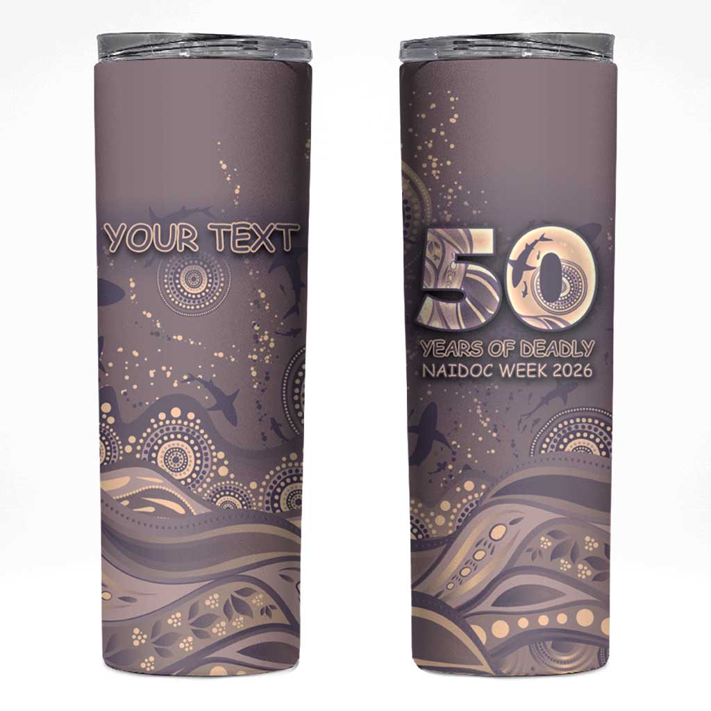 Personalised NAIDOC Week 2026 Skinny Tumbler Shark Pattern Coastal Style