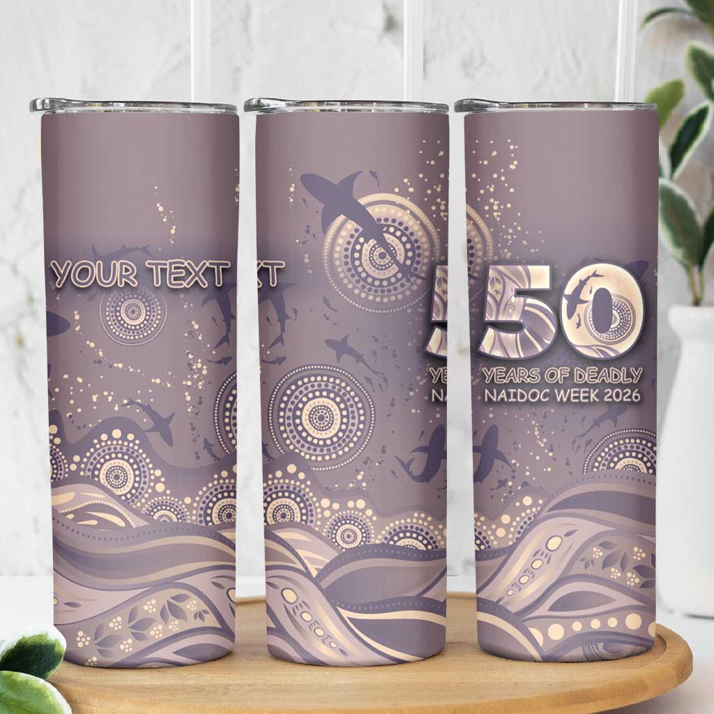 Personalised NAIDOC Week 2026 Skinny Tumbler Shark Pattern Coastal Style
