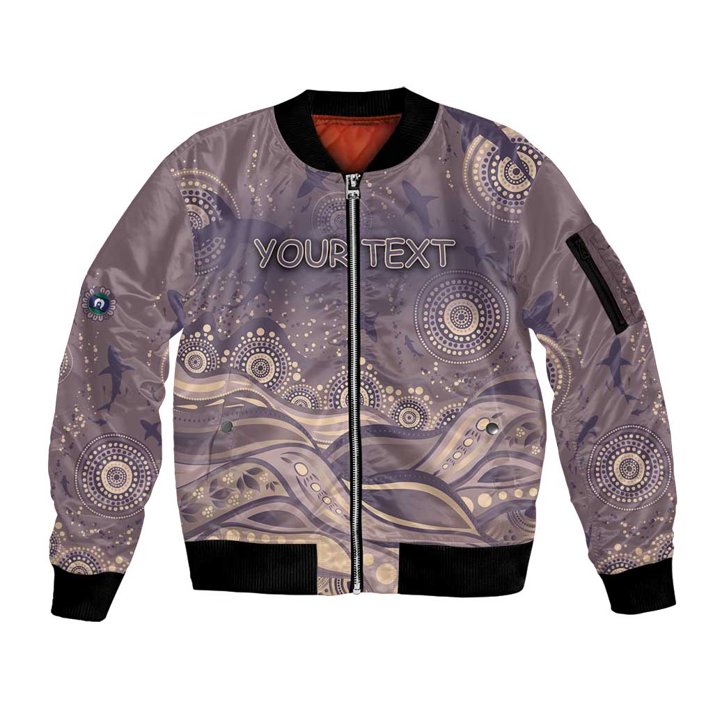 Personalised NAIDOC Week 2026 Sleeve Zip Bomber Jacket Shark Pattern Coastal Style