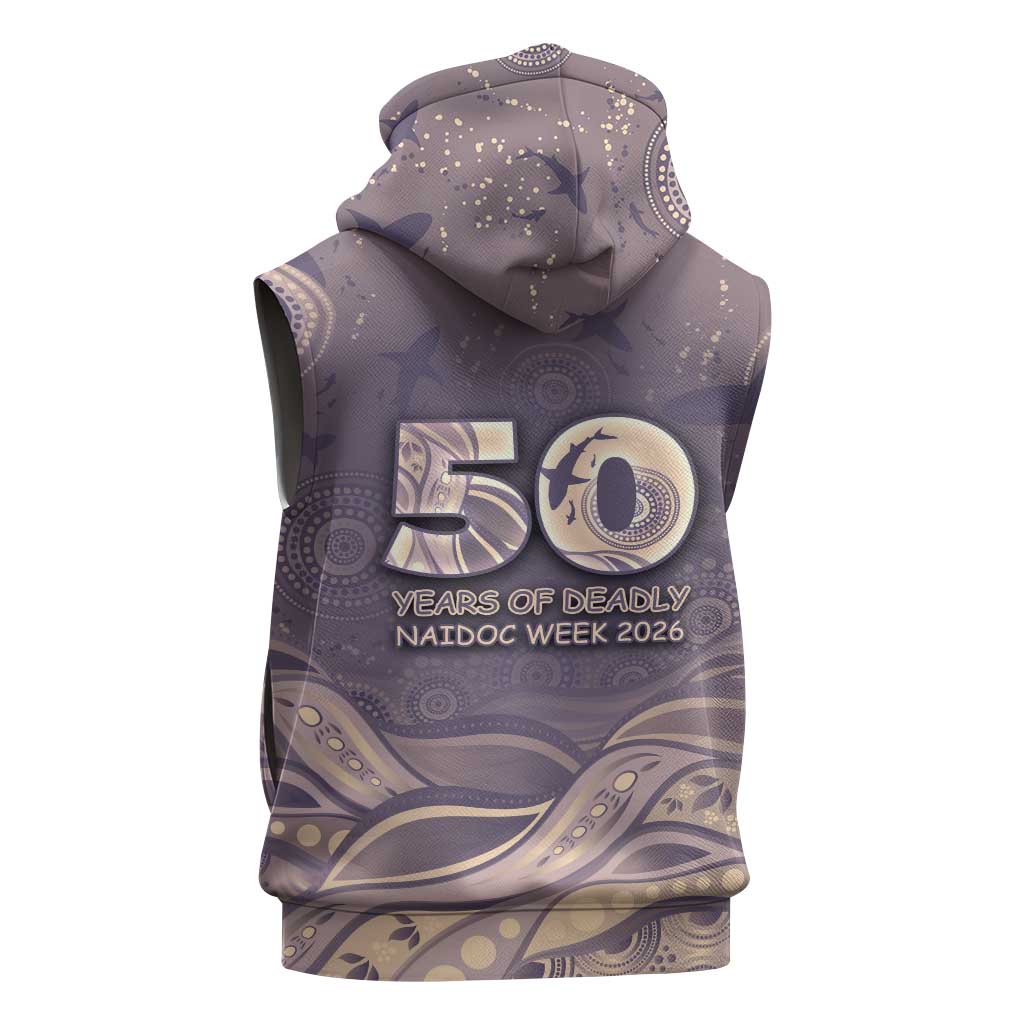 Personalised NAIDOC Week 2026 Sleeveless Hoodie Shark Pattern Coastal Style