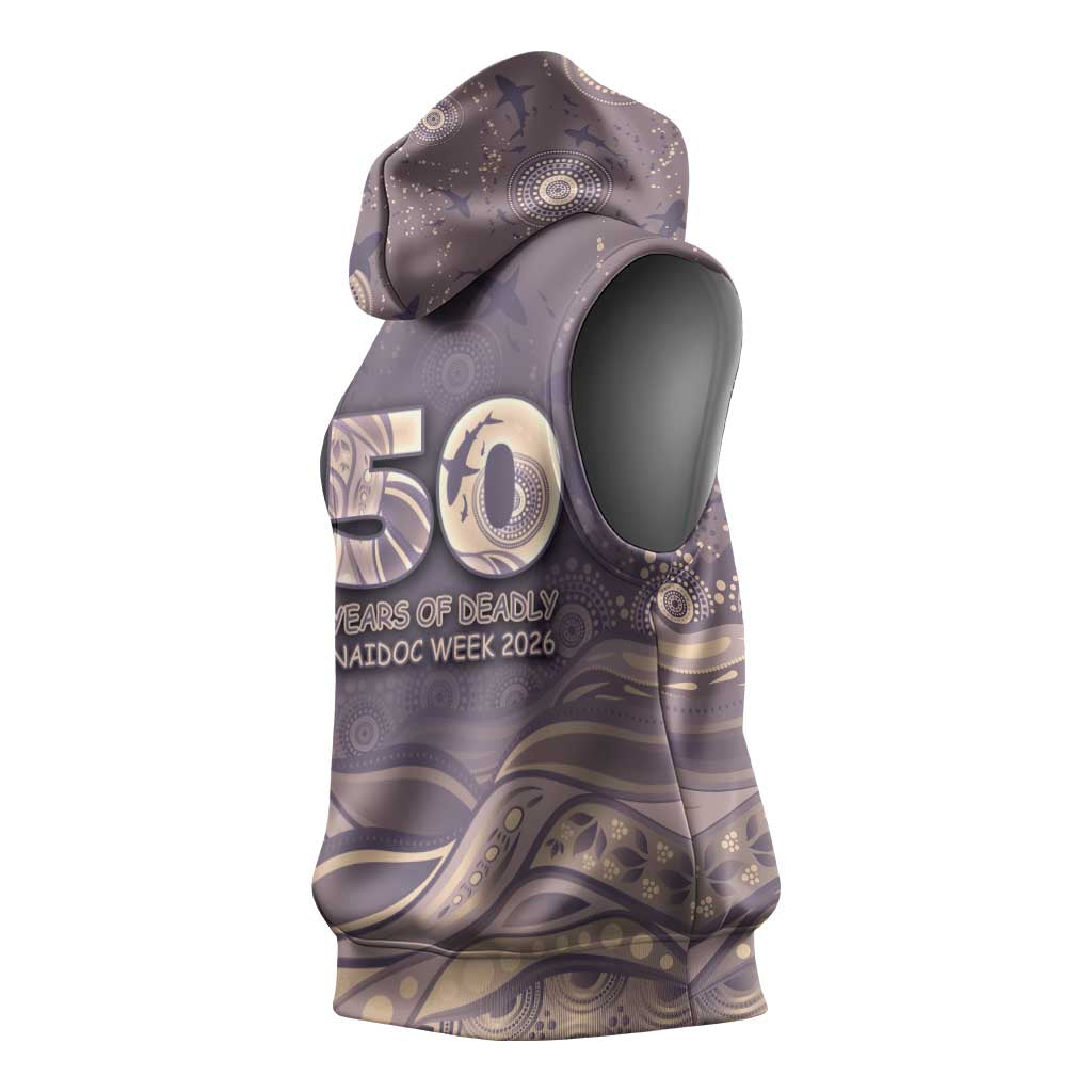 Personalised NAIDOC Week 2026 Sleeveless Hoodie Shark Pattern Coastal Style