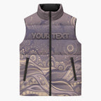 Personalised NAIDOC Week 2026 Sleeveless Puffer Jacket Shark Pattern Coastal Style