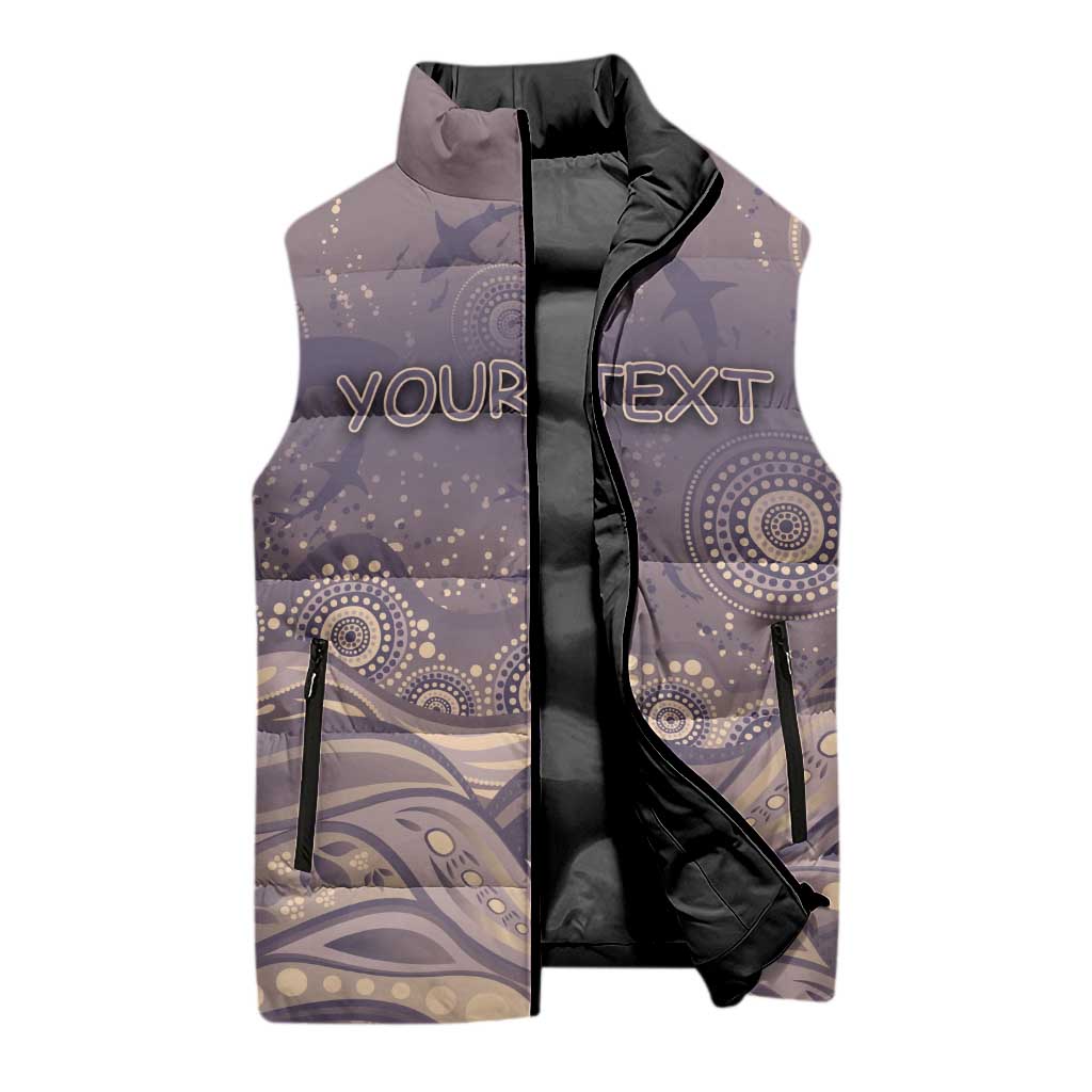 Personalised NAIDOC Week 2026 Sleeveless Puffer Jacket Shark Pattern Coastal Style