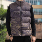 Personalised NAIDOC Week 2026 Sleeveless Puffer Jacket Shark Pattern Coastal Style
