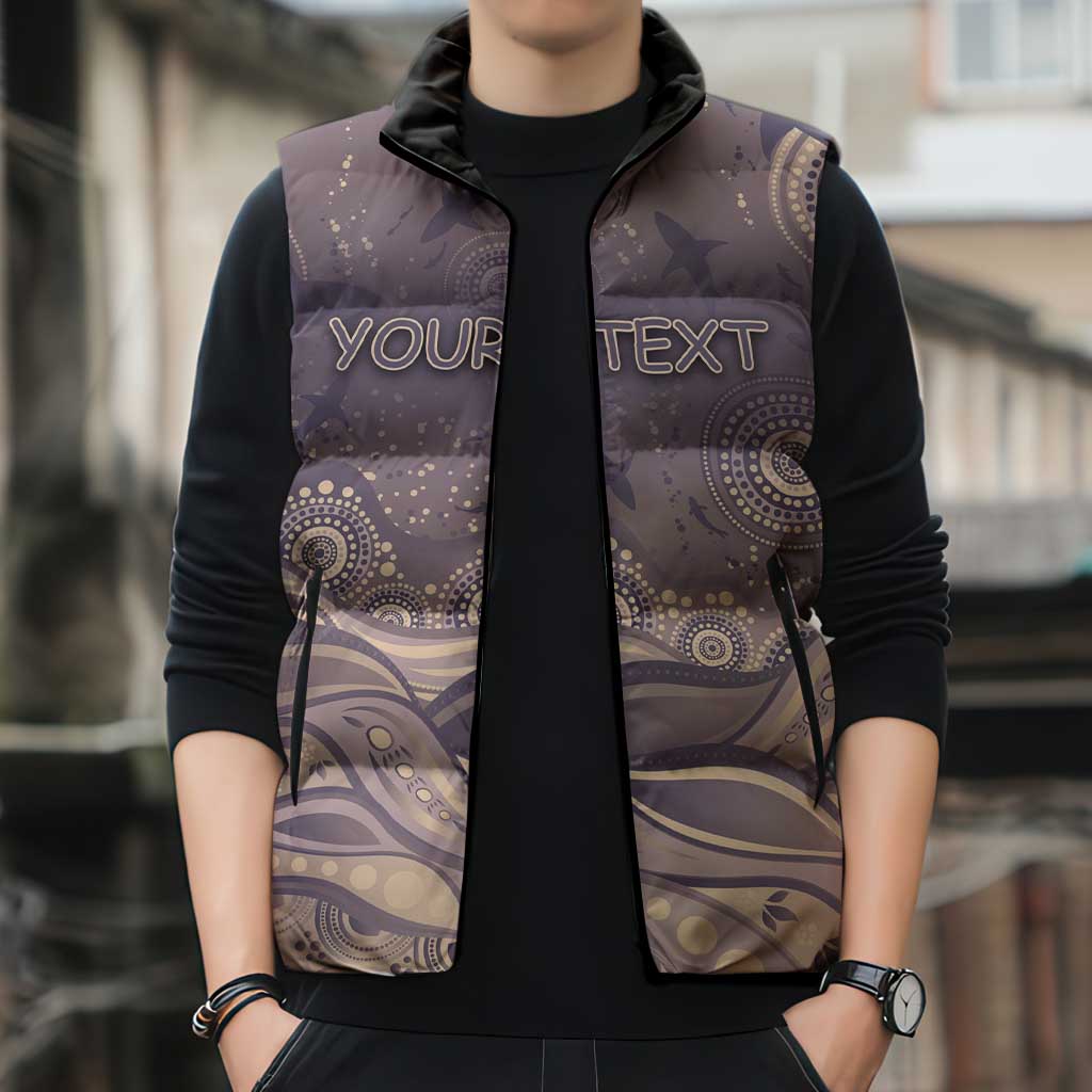 Personalised NAIDOC Week 2026 Sleeveless Puffer Jacket Shark Pattern Coastal Style
