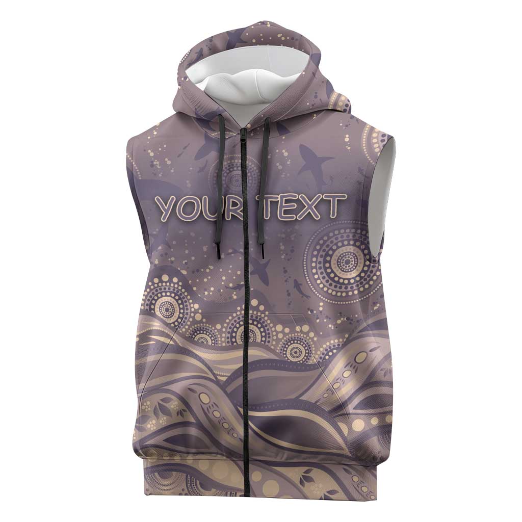 Personalised NAIDOC Week 2026 Sleeveless Zip Hoodie Shark Pattern Coastal Style