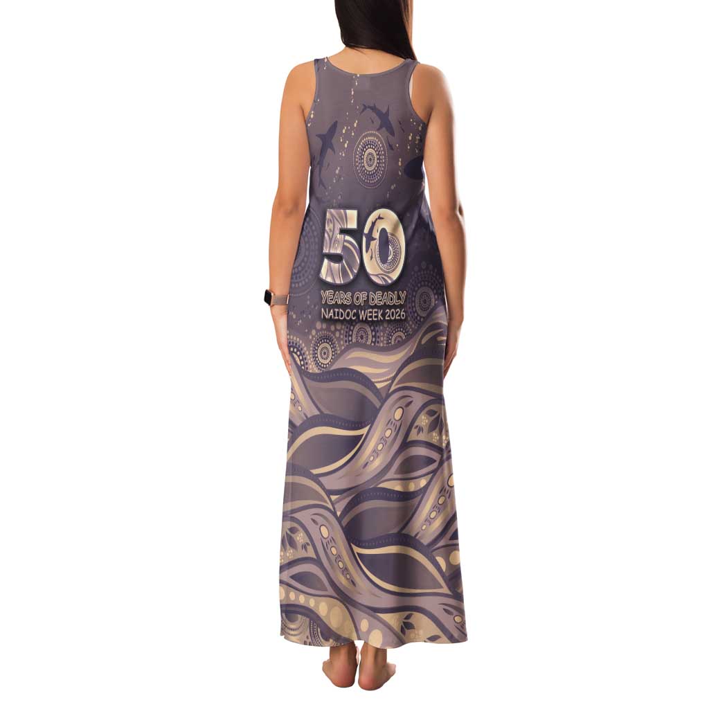 Personalised NAIDOC Week 2026 Tank Maxi Dress Shark Pattern Coastal Style