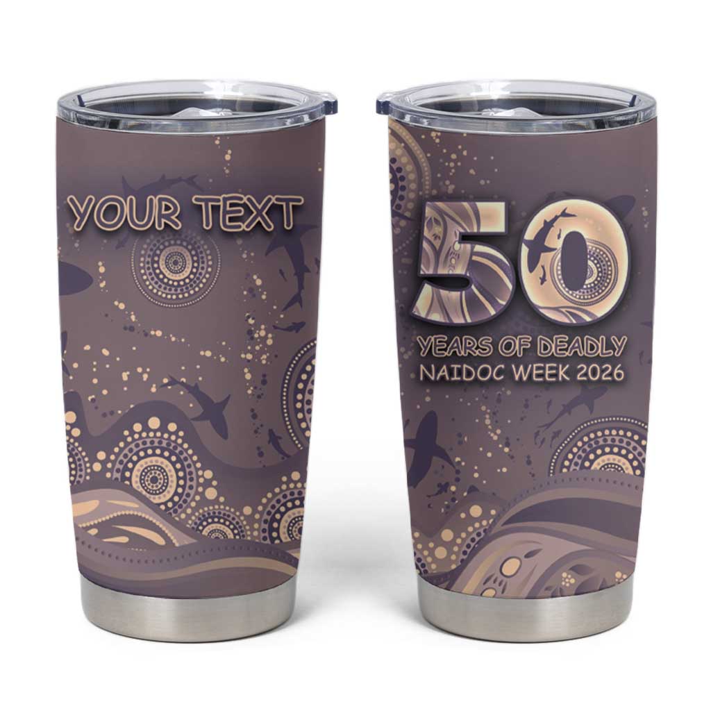 Personalised NAIDOC Week 2026 Tumbler Cup Shark Pattern Coastal Style
