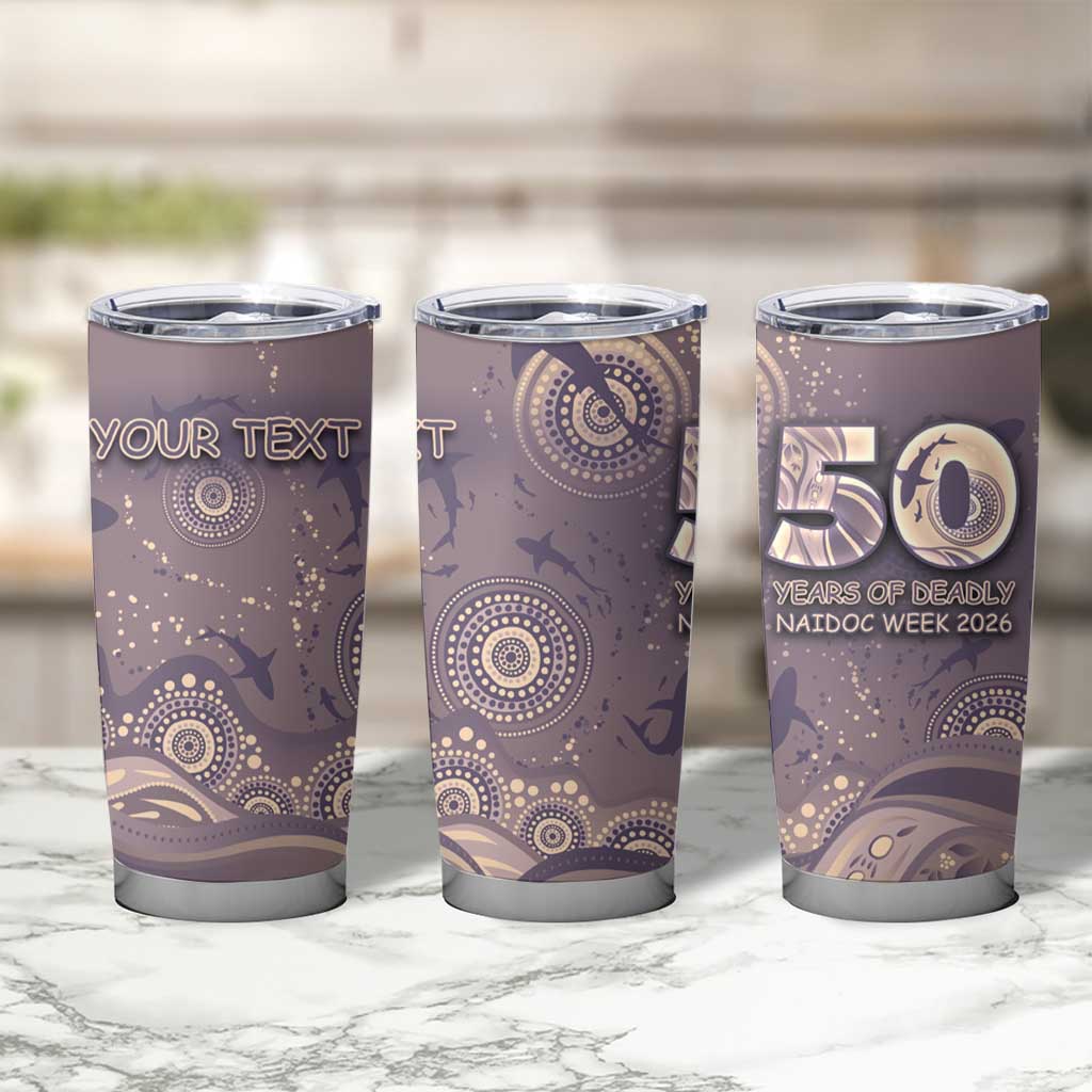 Personalised NAIDOC Week 2026 Tumbler Cup Shark Pattern Coastal Style