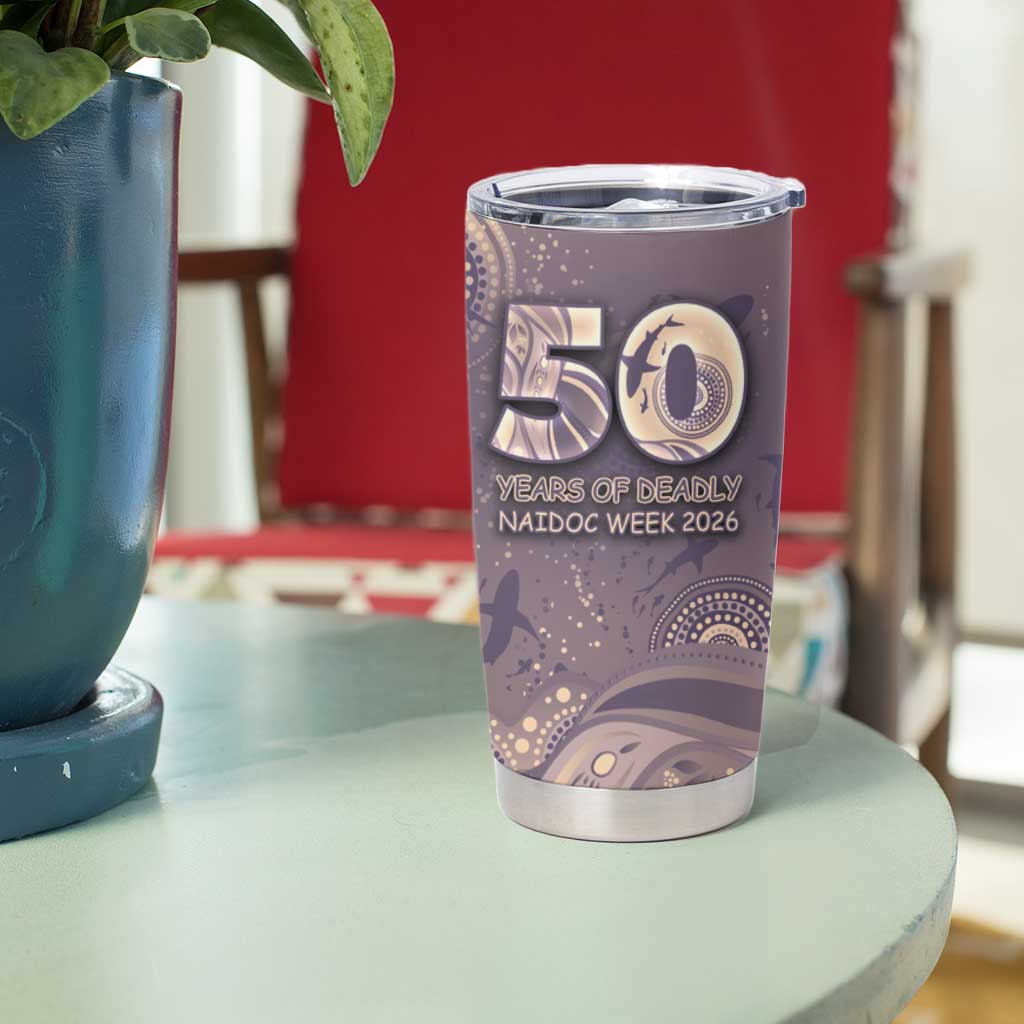 Personalised NAIDOC Week 2026 Tumbler Cup Shark Pattern Coastal Style