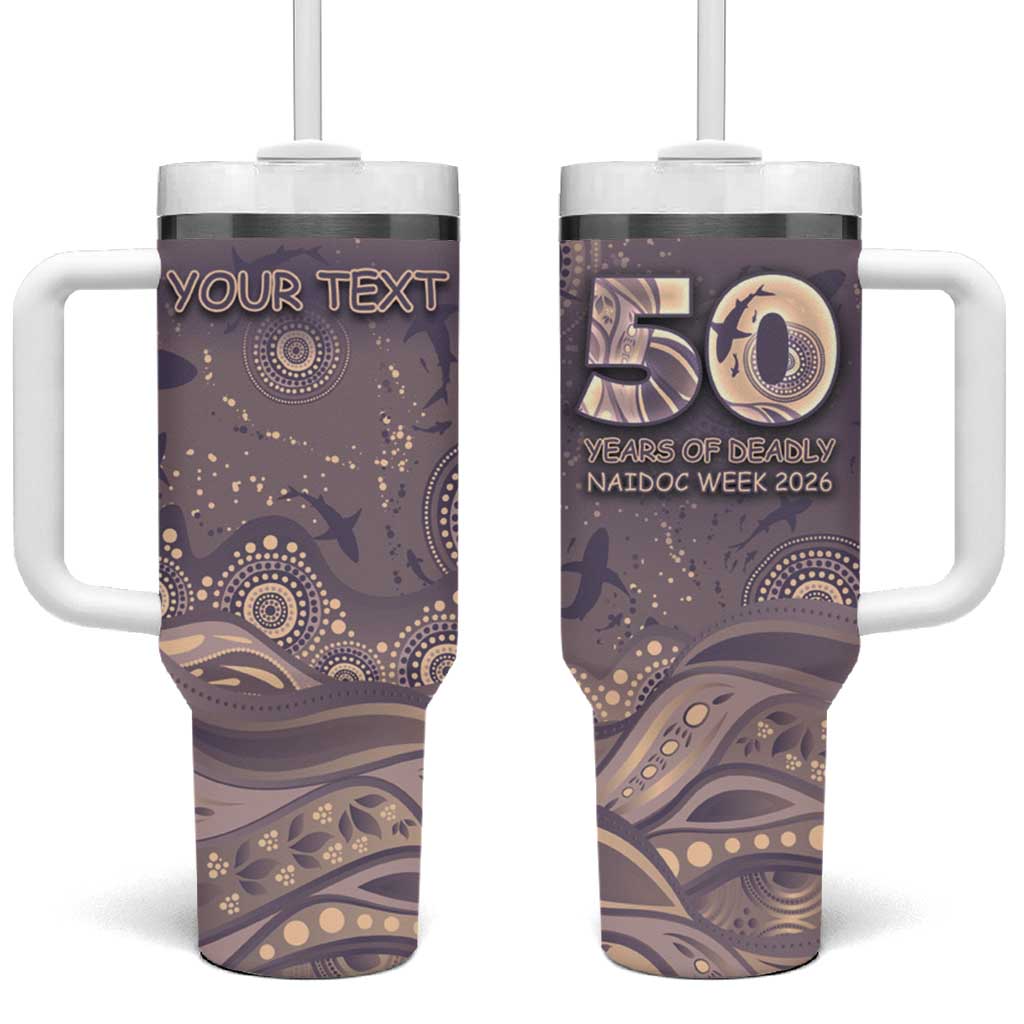 Personalised NAIDOC Week 2026 Tumbler With Handle Shark Pattern Coastal Style