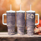 Personalised NAIDOC Week 2026 Tumbler With Handle Shark Pattern Coastal Style