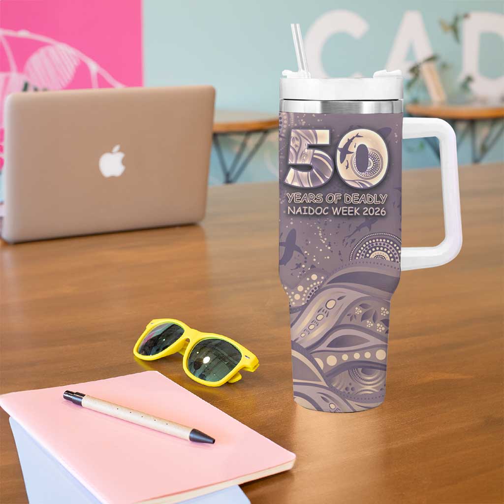 Personalised NAIDOC Week 2026 Tumbler With Handle Shark Pattern Coastal Style