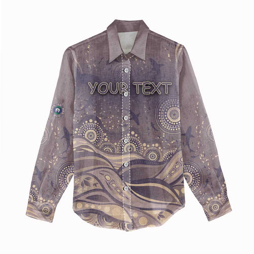 Personalised NAIDOC Week 2026 Women Casual Shirt Shark Pattern Coastal Style