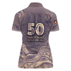 Personalised NAIDOC Week 2026 Women Polo Shirt Shark Pattern Coastal Style