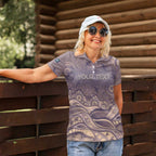 Personalised NAIDOC Week 2026 Women Polo Shirt Shark Pattern Coastal Style