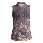 Personalised NAIDOC Week 2026 Women Sleeveless Polo Shirt Shark Pattern Coastal Style