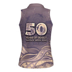 Personalised NAIDOC Week 2026 Women Sleeveless Polo Shirt Shark Pattern Coastal Style