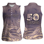 Personalised NAIDOC Week 2026 Women Sleeveless Polo Shirt Shark Pattern Coastal Style