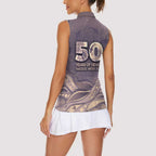 Personalised NAIDOC Week 2026 Women Sleeveless Polo Shirt Shark Pattern Coastal Style