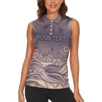 Personalised NAIDOC Week 2026 Women Sleeveless Polo Shirt Shark Pattern Coastal Style
