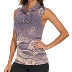 Personalised NAIDOC Week 2026 Women Sleeveless Polo Shirt Shark Pattern Coastal Style