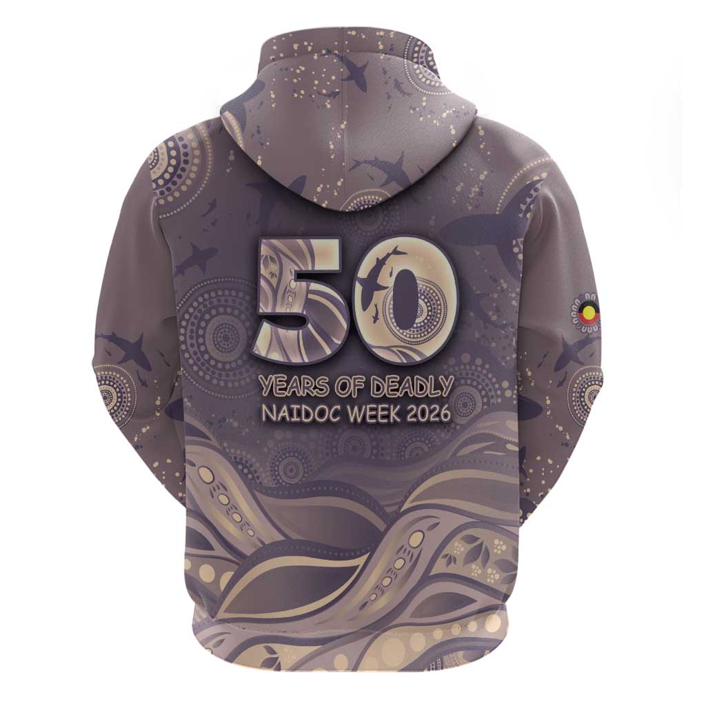 Personalised NAIDOC Week 2026 Zip Hoodie Shark Pattern Coastal Style