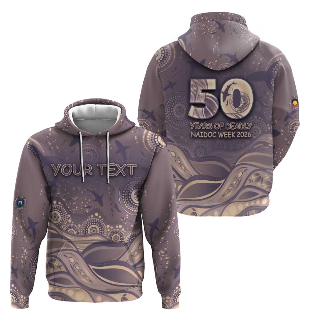 Personalised NAIDOC Week 2026 Zip Hoodie Shark Pattern Coastal Style