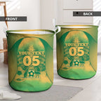 Custom Australia Soccer Laundry Basket Skeleton Gradient Vintage Spray