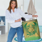 Custom Australia Soccer Laundry Basket Skeleton Gradient Vintage Spray