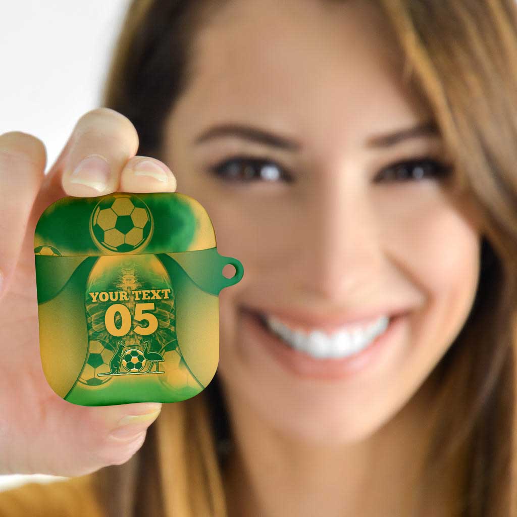 Custom Australia Soccer AirPods Case Skeleton Gradient Vintage Spray