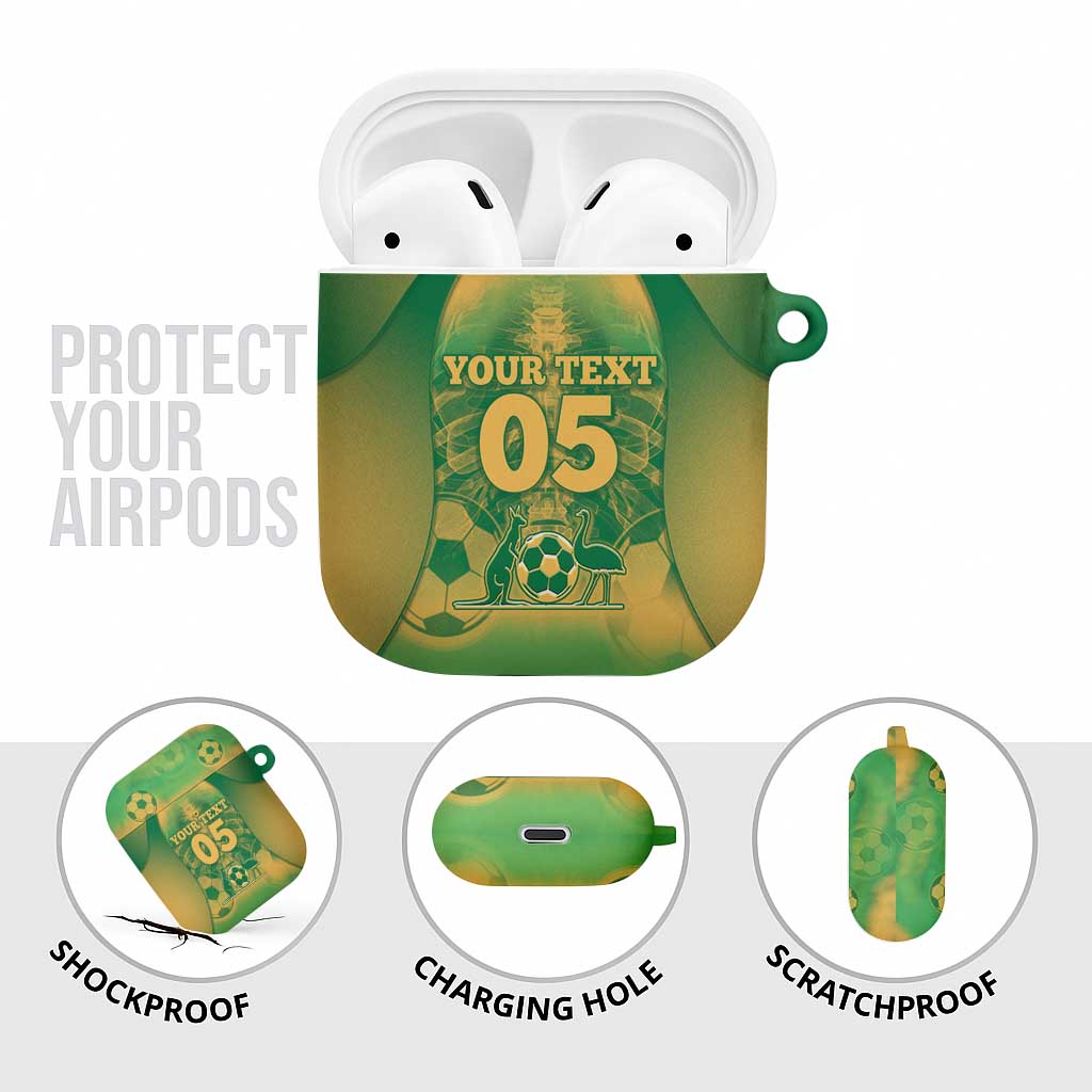 Custom Australia Soccer AirPods Case Skeleton Gradient Vintage Spray