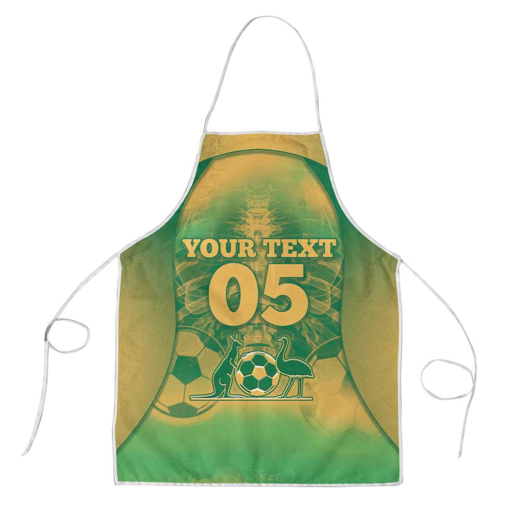 Custom Australia Soccer Apron Skeleton Gradient Vintage Spray