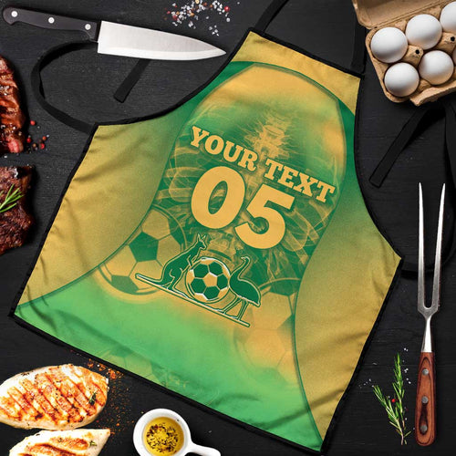 Custom Australia Soccer Apron Skeleton Gradient Vintage Spray