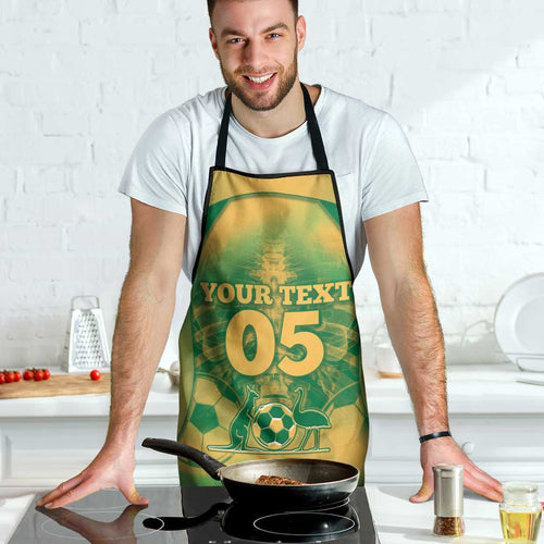 Custom Australia Soccer Apron Skeleton Gradient Vintage Spray