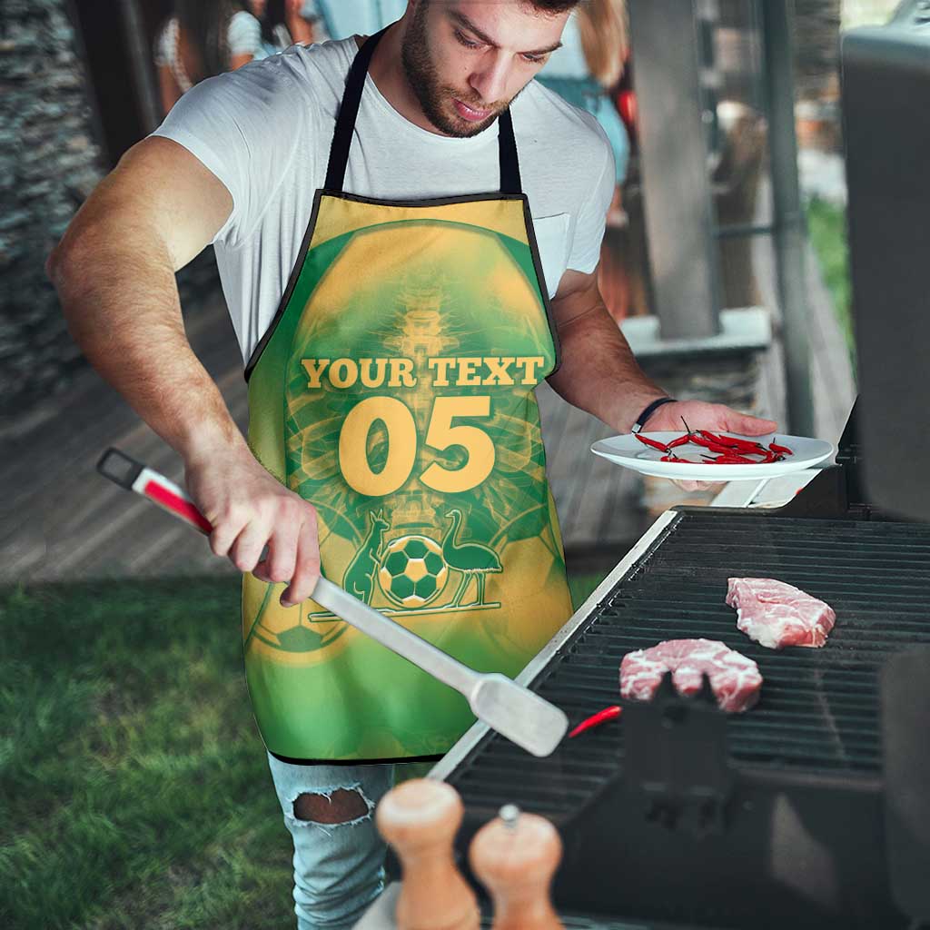 Custom Australia Soccer Apron Skeleton Gradient Vintage Spray