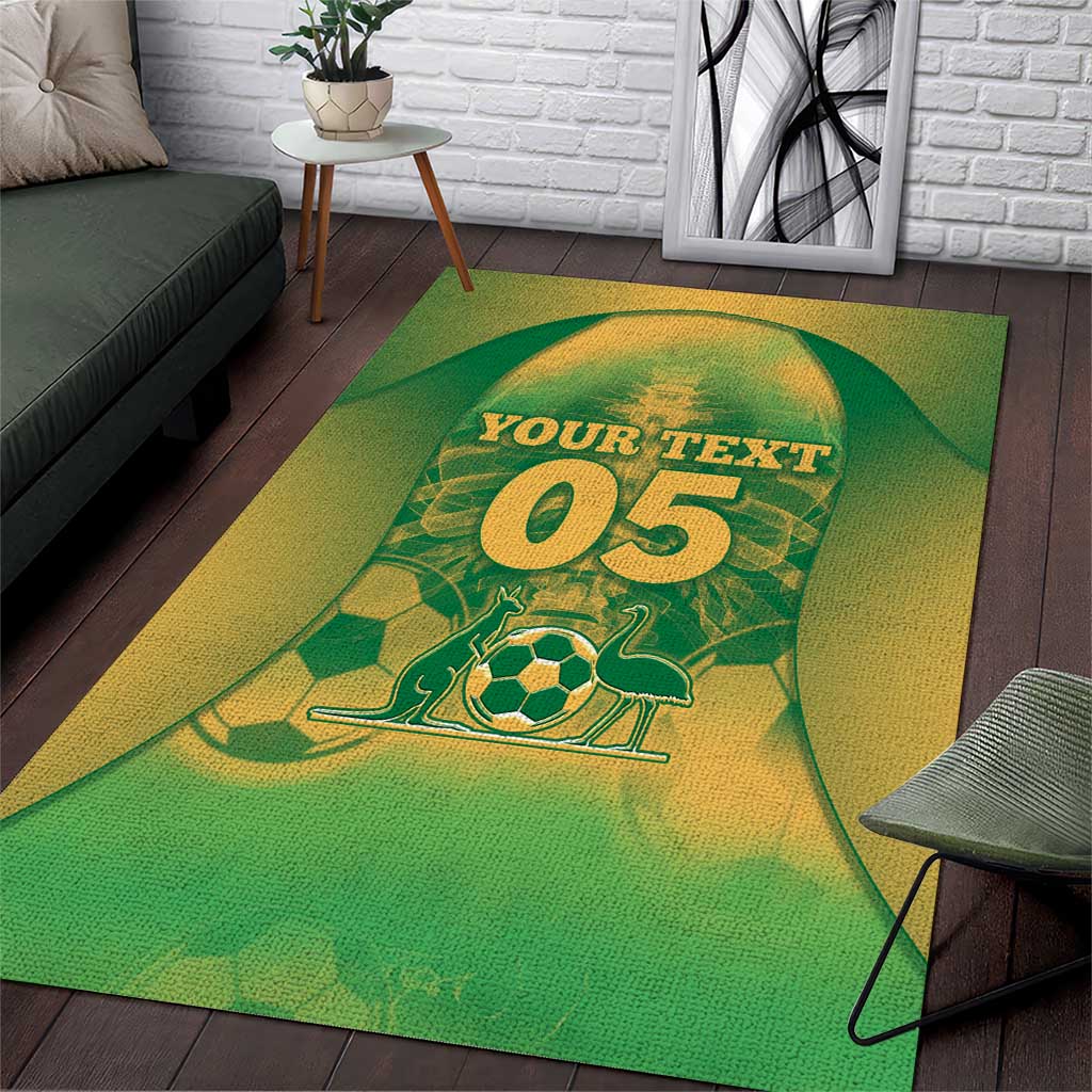 Custom Australia Soccer Area Rug Skeleton Gradient Vintage Spray