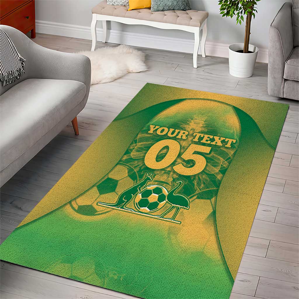 Custom Australia Soccer Area Rug Skeleton Gradient Vintage Spray