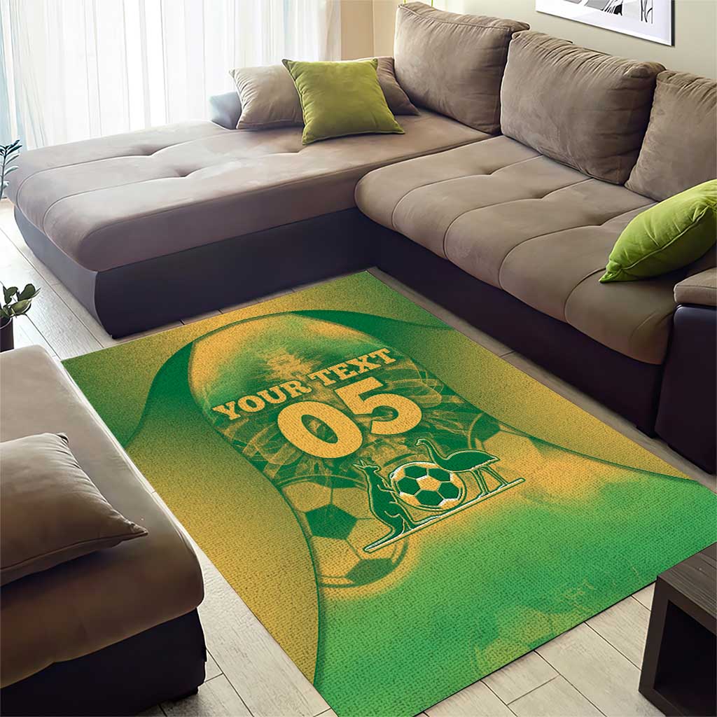 Custom Australia Soccer Area Rug Skeleton Gradient Vintage Spray