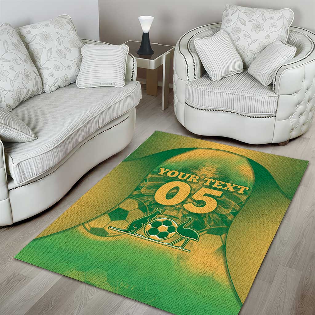 Custom Australia Soccer Area Rug Skeleton Gradient Vintage Spray
