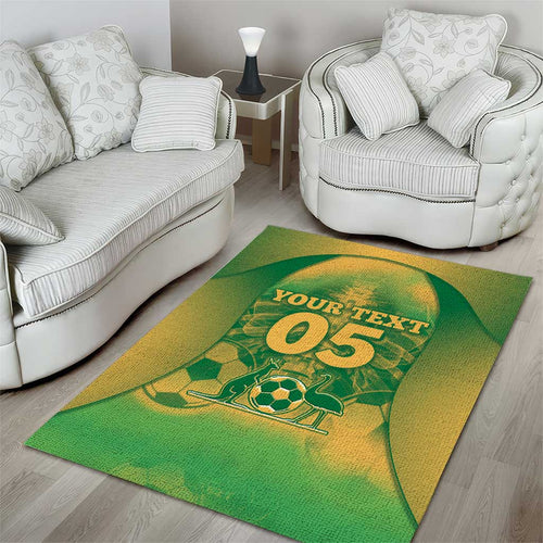 Custom Australia Soccer Area Rug Skeleton Gradient Vintage Spray