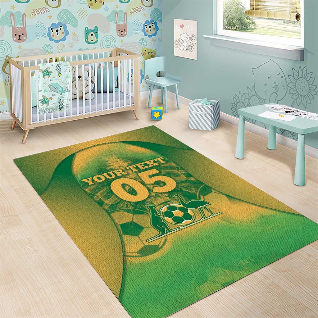 Custom Australia Soccer Area Rug Skeleton Gradient Vintage Spray